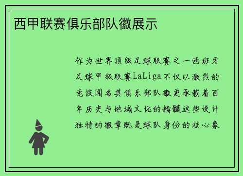 西甲联赛俱乐部队徽展示